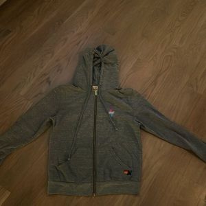 cute Aviator Nation hooded zip up with lightning bolt accent.